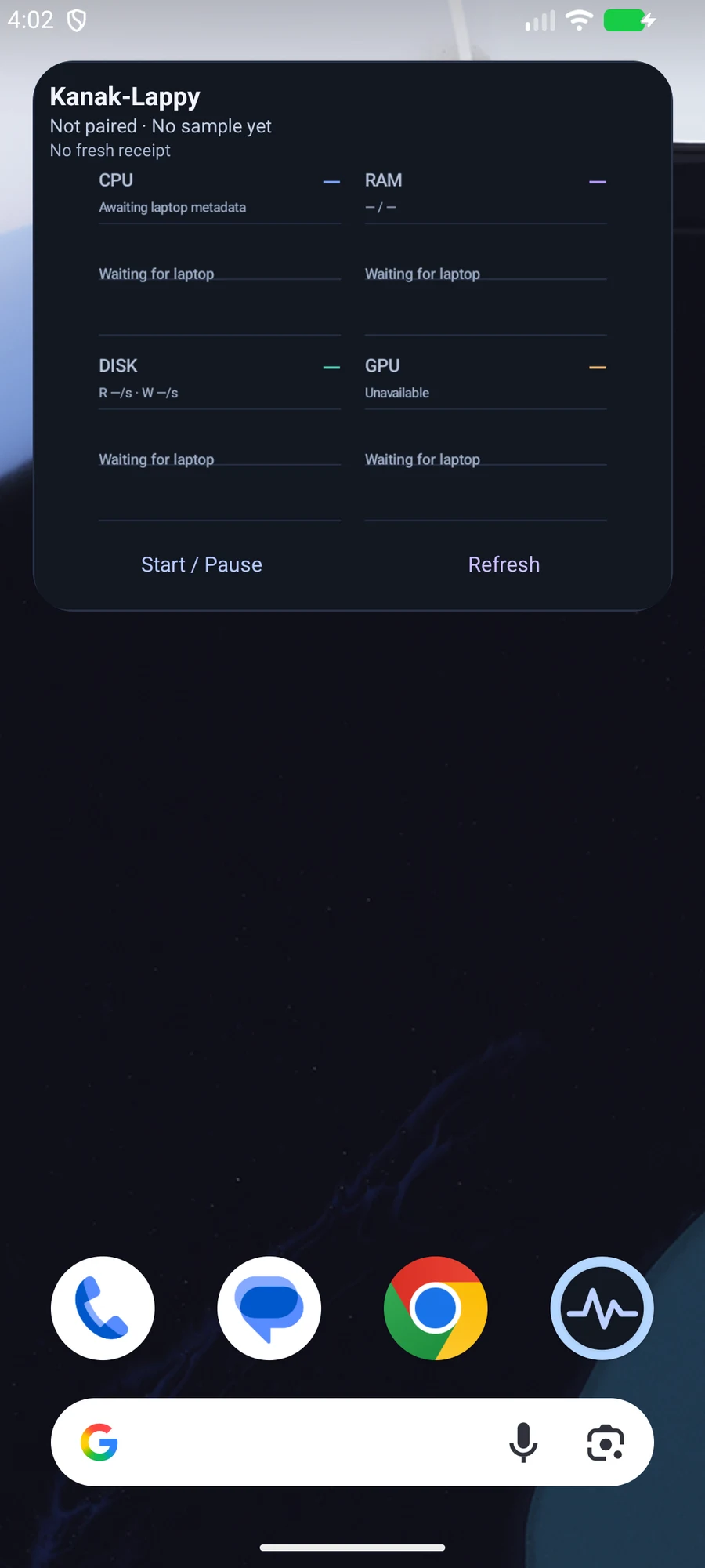 LappyPulse home-screen widget.